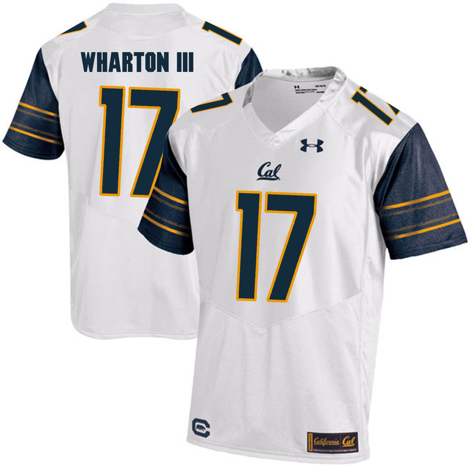 Men California Golden Bears #17 Vic Wharton III White Customized NCAA Jerseys1